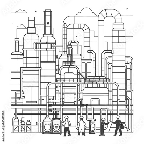 Outline illustration Celebration of International Workers Day or Labor Day Work happily and safely