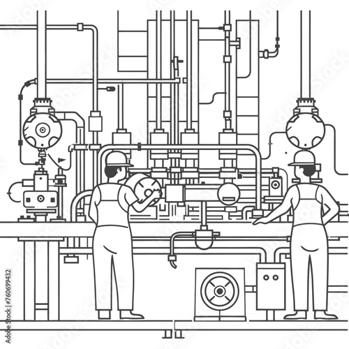 Outline illustration Celebration of International Workers Day or Labor Day Work happily and safely