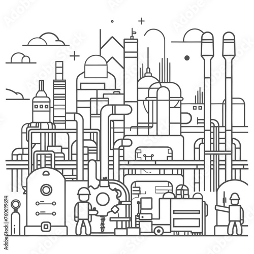 Outline illustration Celebration of International Workers Day or Labor Day Work happily and safely