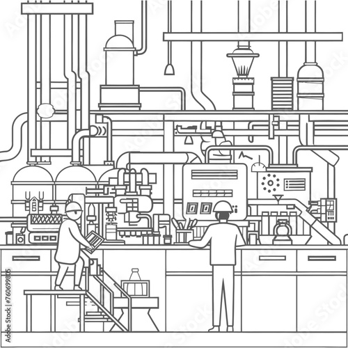 Outline illustration Celebration of International Workers Day or Labor Day Work happily and safely