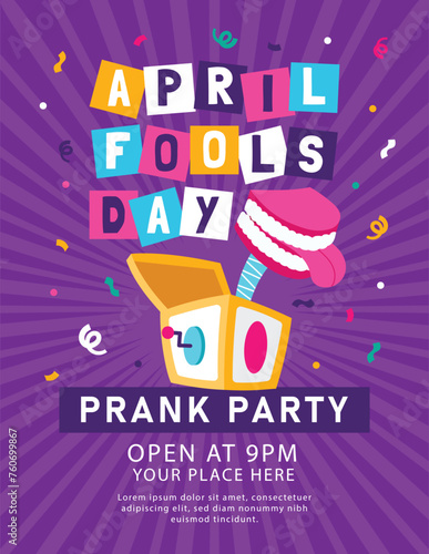 Set of April fool's day flyer template. Decorative set of backgrounds for April fool's day with bomb explosive. Vector illustration.