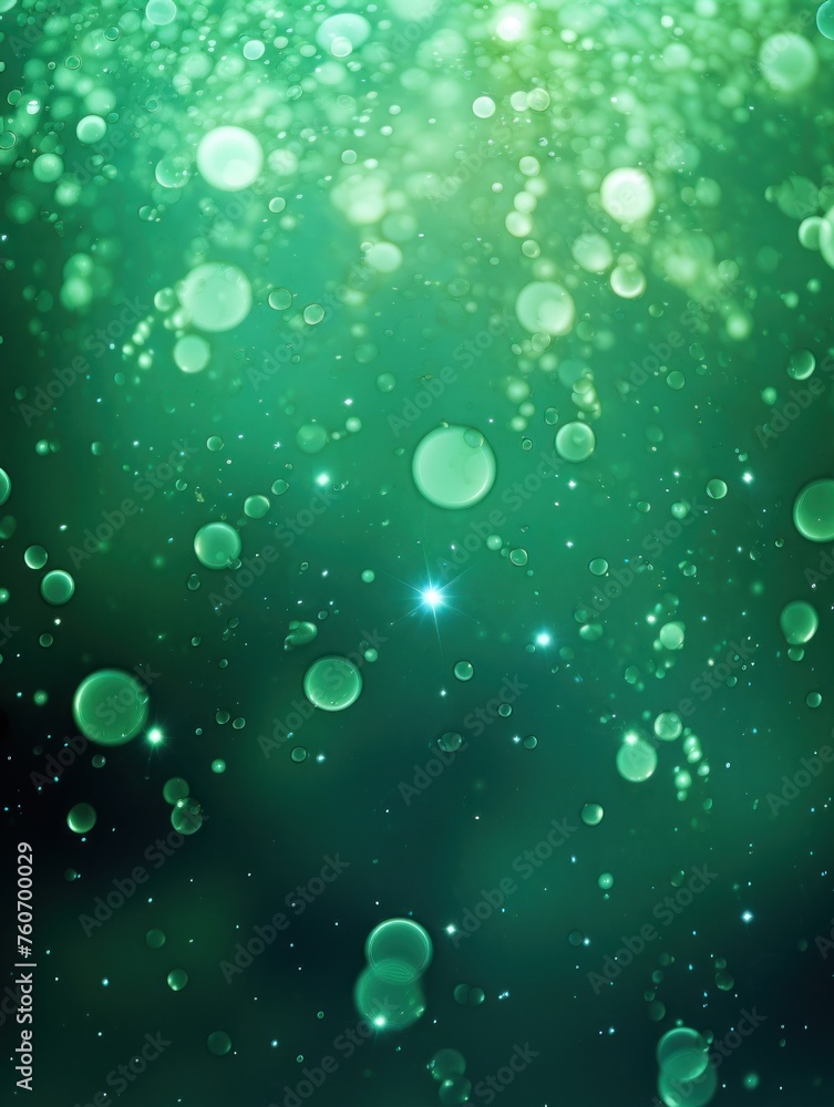 Green christmas background with background dots, in the style of cosmic landscape