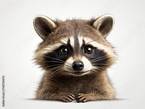raccoon face close up