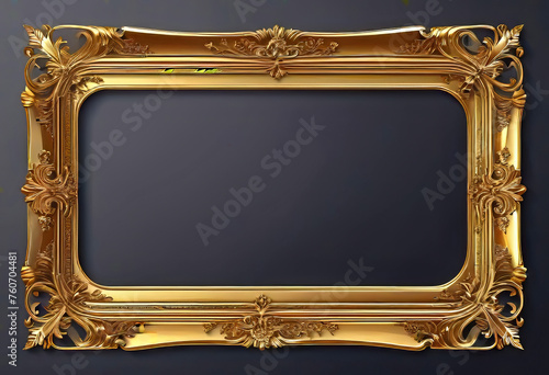 Vintage gold frame and border for certificate (diploma) on a white background, decorative ornament for design, vector illustration,