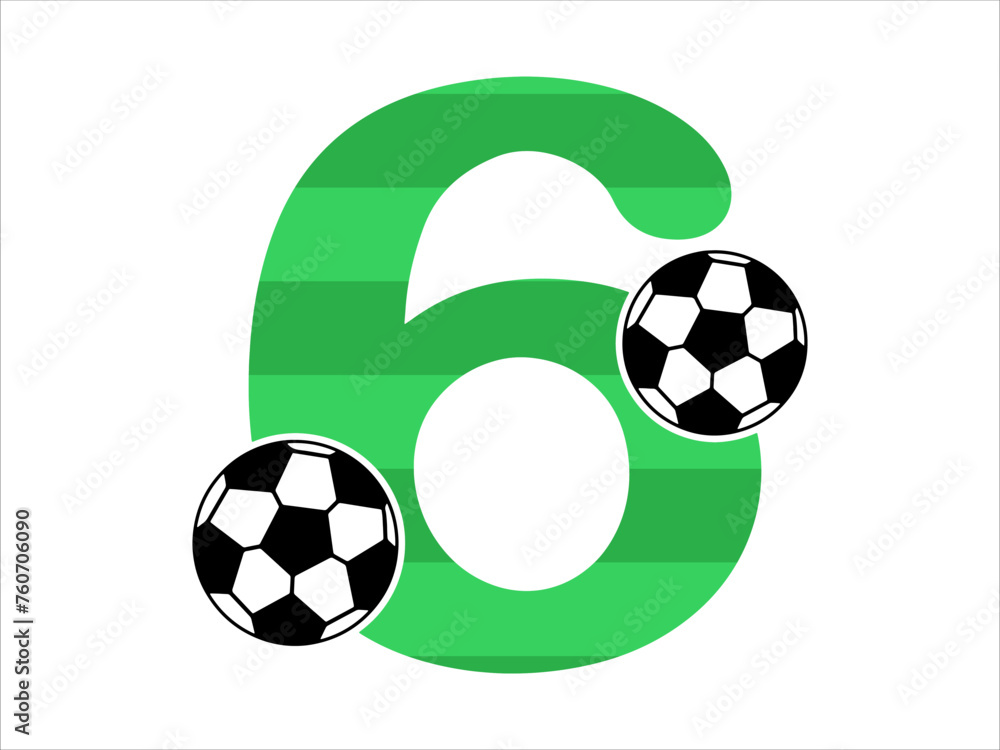Obraz premium Alphabet Number 1 with Soccer Ball Illustration