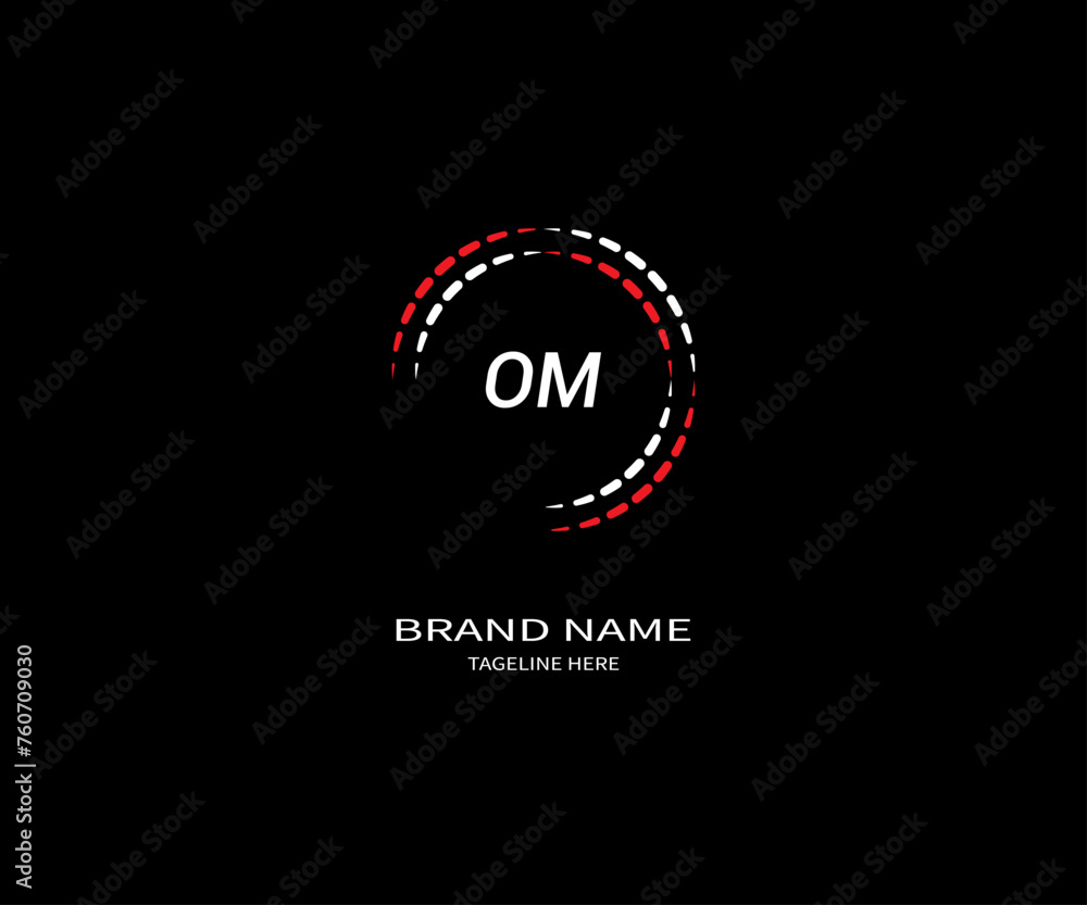 OM LETTER LOGO Design ONE BLACK BACKGROUND OM LETTER LOGO Design ONE BLACK BACKGROUND