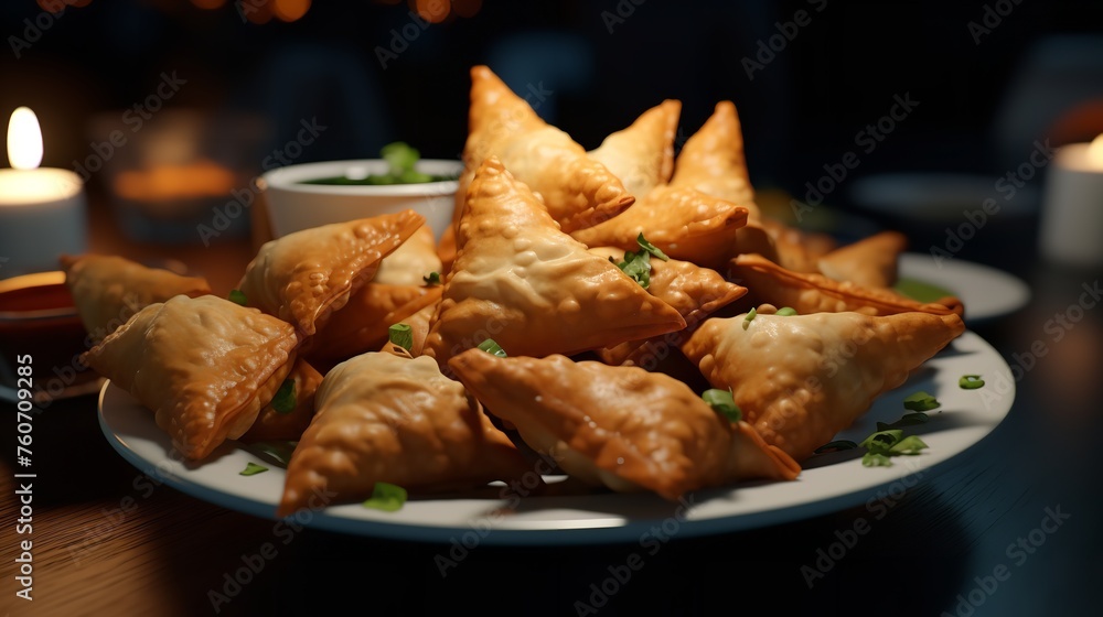 Fresh Plate Full of Samosas Generative AI 8k Fresh Plate Full of Samosas Generative AI 8k