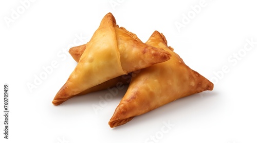 Fried Samosa Isolated on a White Background