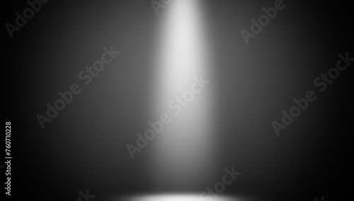 Spotlight on isolated background . Divine light through a dark fog. The rays beam light on the floor. Stock illustration.