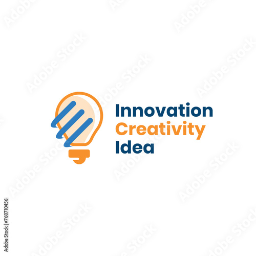 Innovation Creativity Idea Logo design vector template minimal simple concept