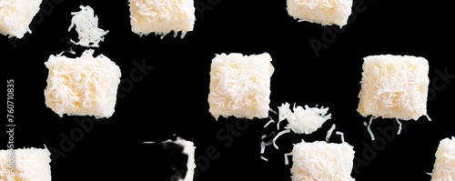 pile of snacks sprinkled with sugar on a transparent background photo