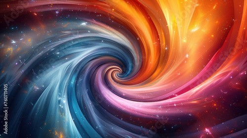 Colorful Swirl With Stars in Background
