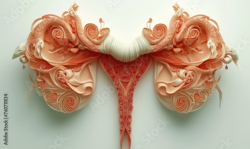 Gynecologic concept: a visual narrative of the uterus and the miracle of newborn life, capturing the beauty and significance of the reproductive journey in intimate and tender moments photo