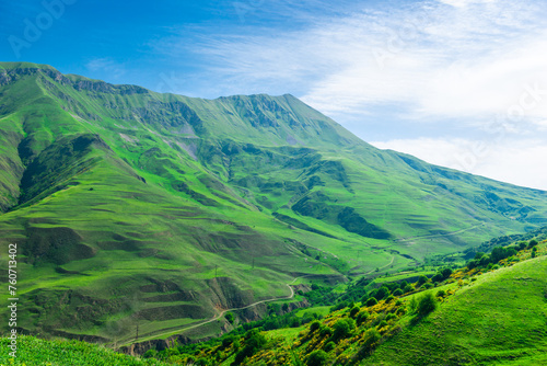 Picturesque green mountains of the North Caucasus. Russia photo