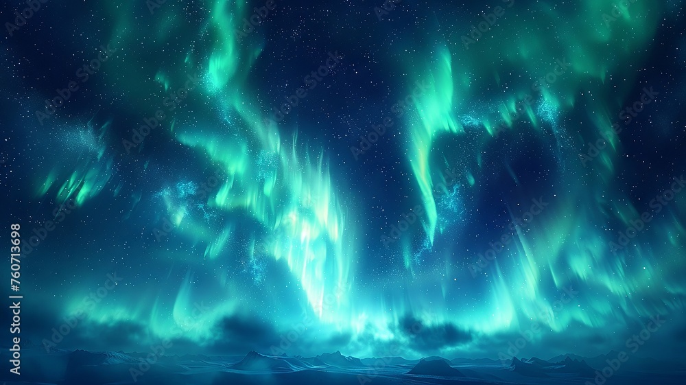 Creativity inspired by the aurora borealis at night