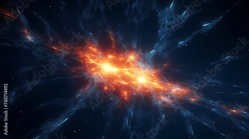 Energy explosion, futuristic abstract digital art background
