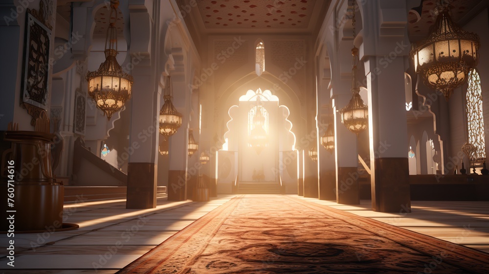 Obraz premium In Ramadan 8k Realistic Lighting Unreal Engine