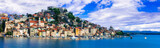 Beautiful places of Croatia - magnifiicent medieval city Sibenik in Dalmatia, panoramic view with colorful houses and marina