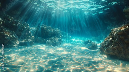Underwater serenity in azure pool