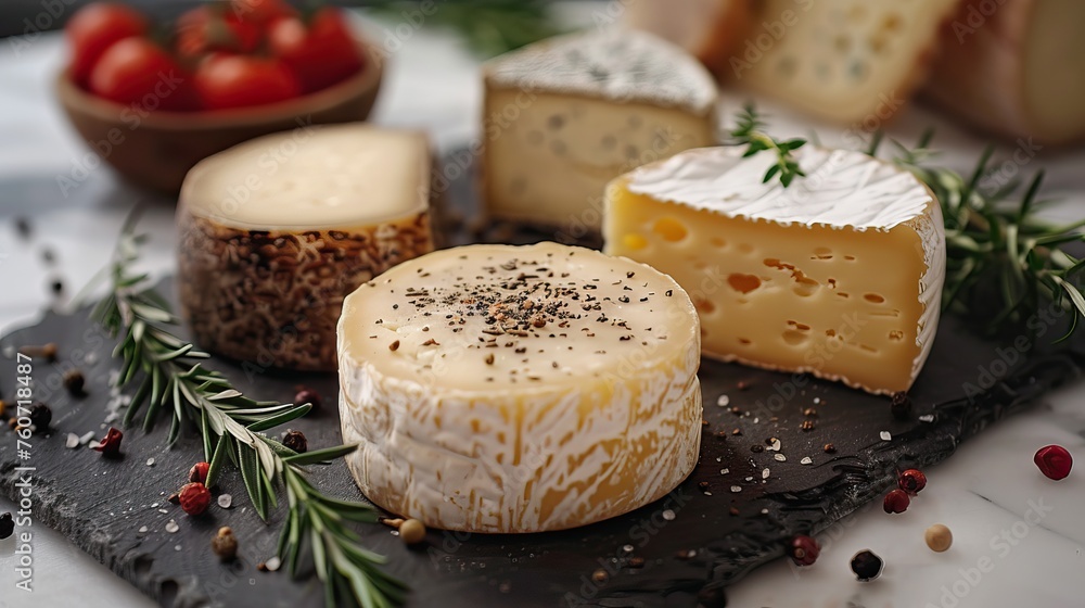 Cheese background. Beautiful assortment of cheeses and vegetables in vintage style on a marble background for design. Cheese background. Beautiful assortment of cheeses and vegetables in vintage style on a marble background for design.