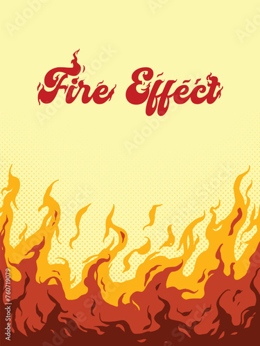vector blazing fire effect background