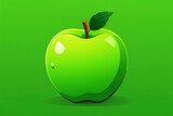 Fresh Green Apple, a Symbolic Icon of Healthy Food: Delicious, Juicy, and Nutritious Illustration on a White Background