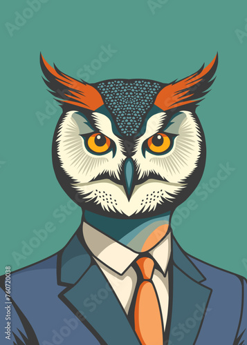 Portrait of owl man