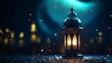 Realistic Ramadan Background with Mosque Moon