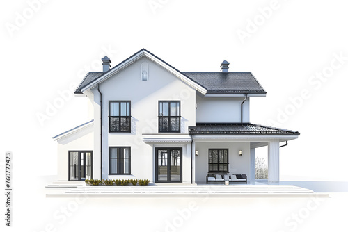 Traumhaus-Illustration: Kreative Darstellung eines gemütlichen Hauses für Immobilien- und Architekturkonzepte © Lake Stylez
