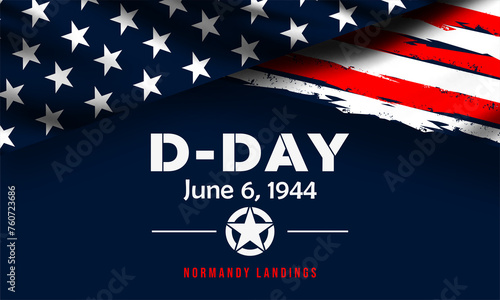 D-Day. Normandy landings concept Vector illustration. Template for background, banner, card, poster with text inscription. 