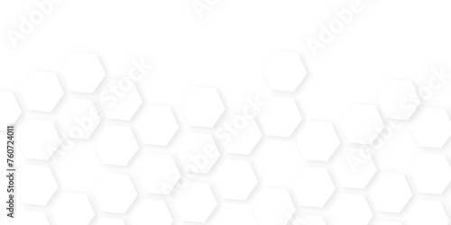 Fototapeta Naklejka Na Ścianę i Meble -  hexagon concept design abstract technology background,Abstract honeycomb background in white color.Bright white abstract hexagon wallpaper space for texture.