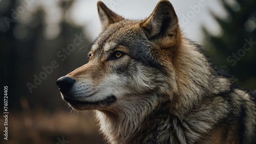 wolf with nature background