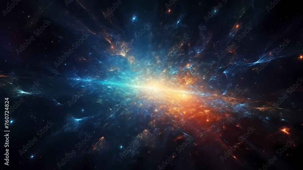 Fototapeta premium Energy lightning collision powerful illustration explosion background