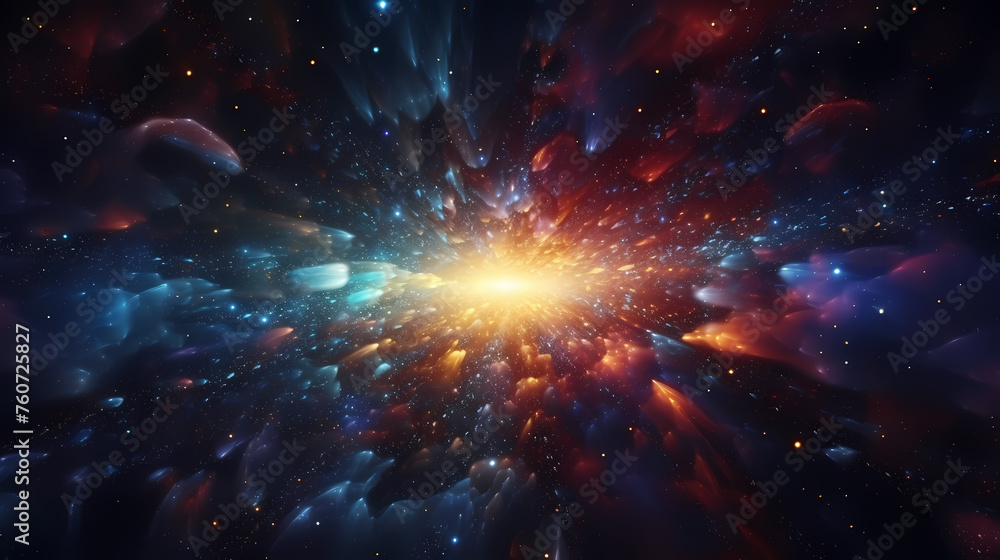 Fototapeta premium Energy lightning collision powerful illustration explosion background