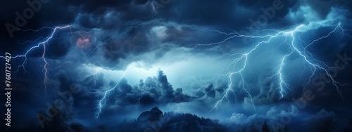 Nighttime Thunderstorm with Vivid Lightning Strikes