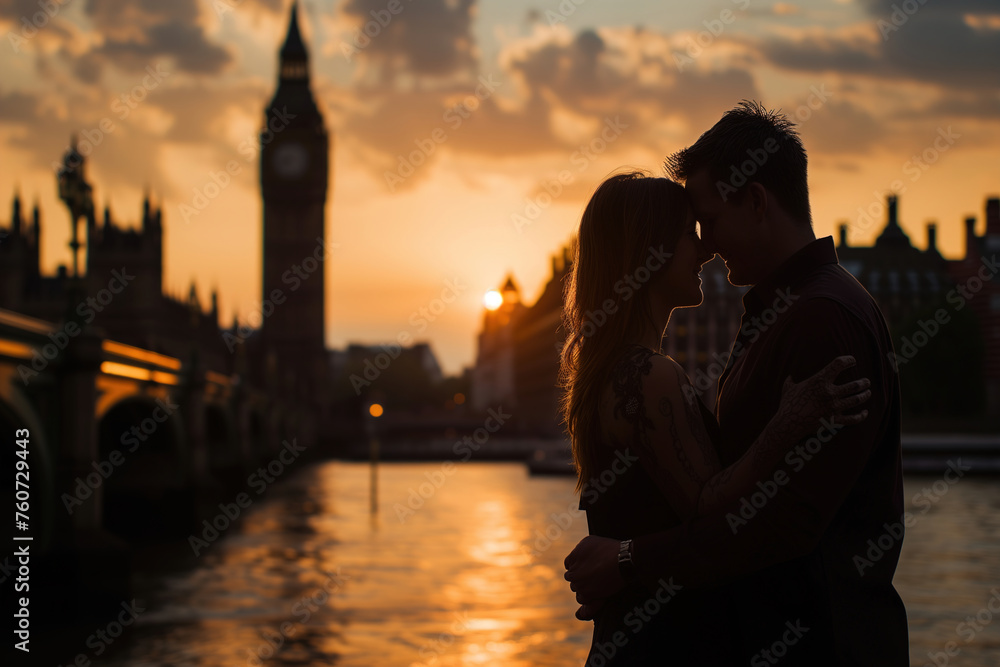 Fototapeta premium Romantic Sunset in London
