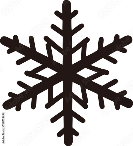 Isolated snowflake silhouette vector