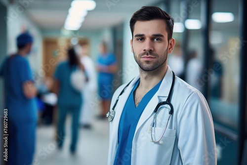 Portrait of a medical worker in a hospital photo