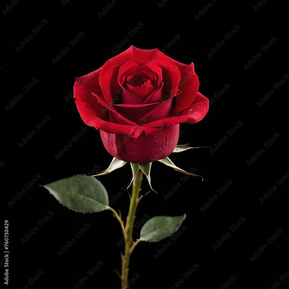 Beautiful red rose flower on black background Beautiful red rose flower on black background