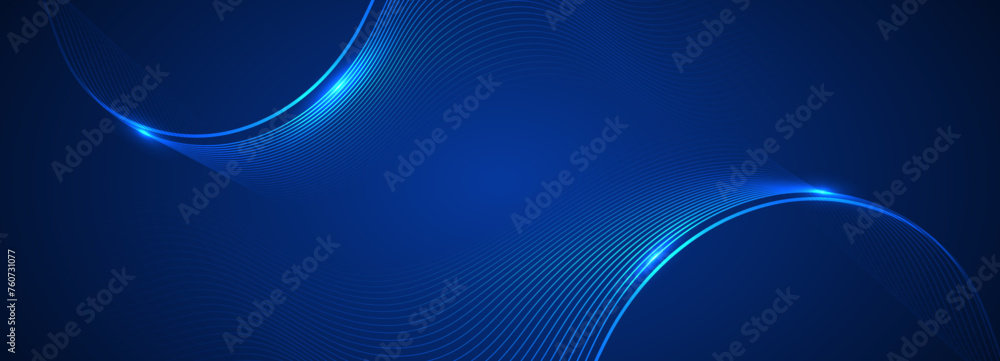Abstract blue modern background with smooth lines. Dynamic waves. vector illustration.