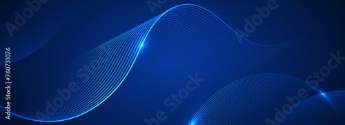 Abstract blue modern background with smooth lines. Dynamic waves. vector illustration. © kanpisut