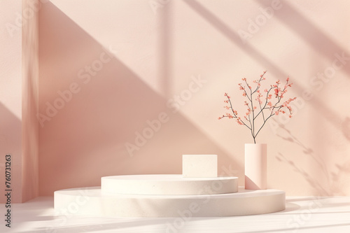 Podium with pastel color for product display