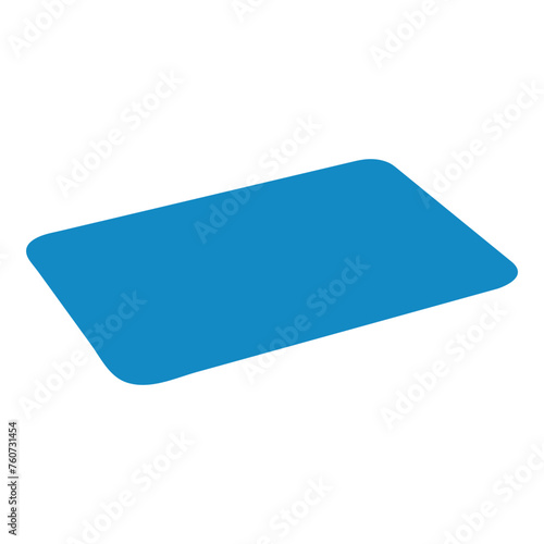 Abstract blue rectangle serving platter vector icon design.
