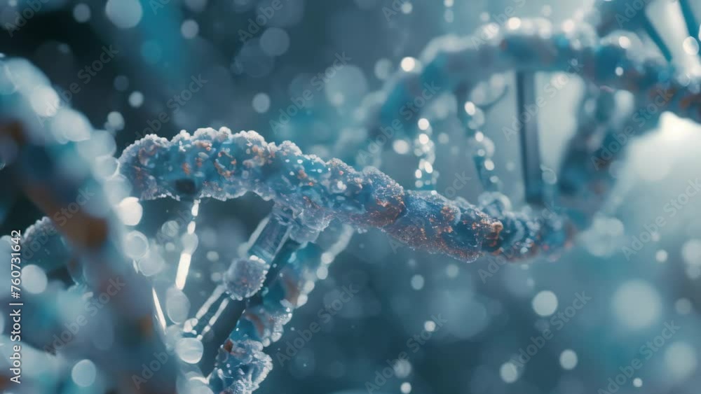 artistically rendered image of a DNA double helix glowing in a dark blue environment, symbolizing biotechnology and genetic research. artistically rendered image of a DNA double helix glowing in a dark blue environment, symbolizing biotechnology and genetic research.