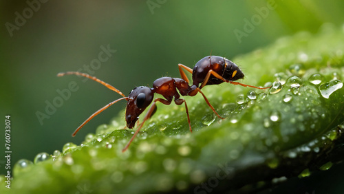 red ant on nature background © IOLA
