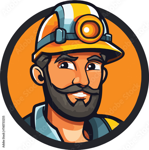 vector of cartoon builder with helmet