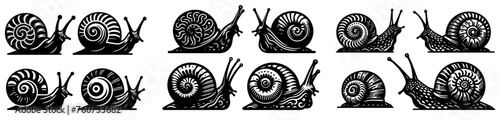 Garden Dwellers - Enchanting Snail Silhouette Collection