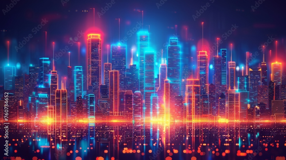 Background materials for futuristic cities with a sense of technology Background materials for futuristic cities with a sense of technology