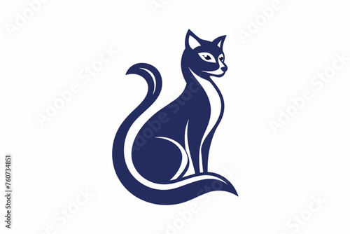 Minimalistic style  stylized cat combined into an elegant  clean logo  pictorial logo  simple  clean