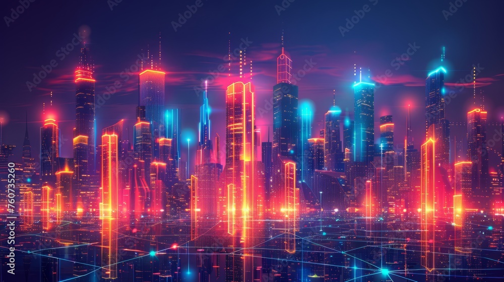Naklejka premium Background materials for futuristic cities with a sense of technology